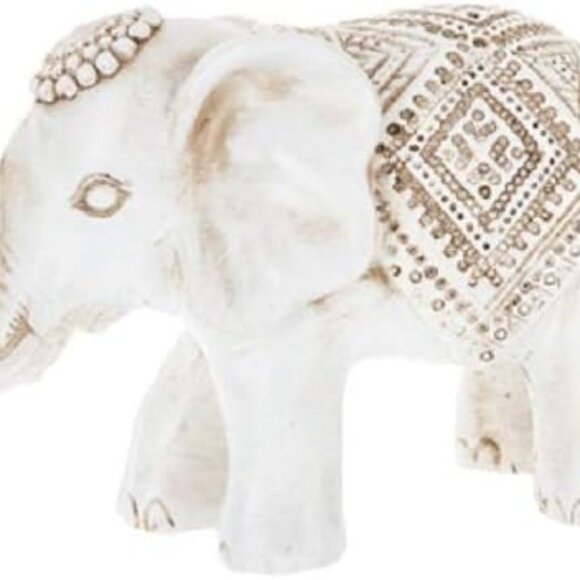 Tribal Carved Elephant Home Decoration Table Decor Resin Figurine Gift Keepsake - Picture 5 of 6